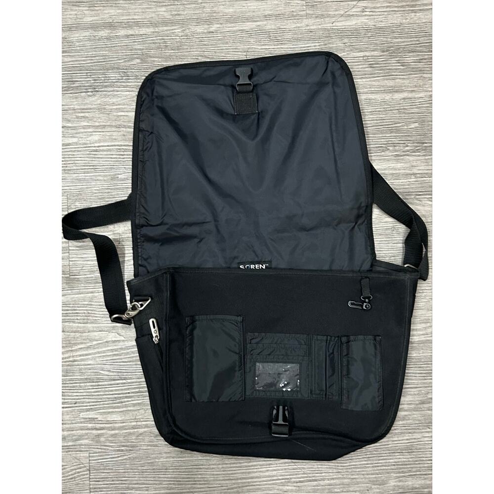 Vintage Apple Computer Inc. Soren Black Nylon Messenger Bag Laptop Briefcase - Picture 3 of 6
